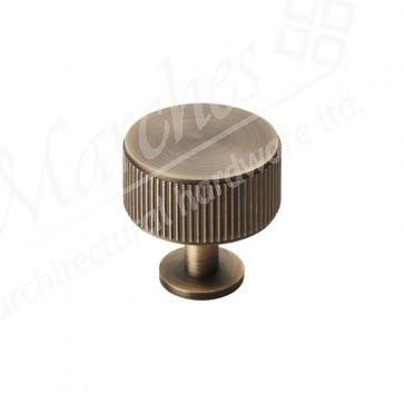 Lines Radio Knob - Antique Brass