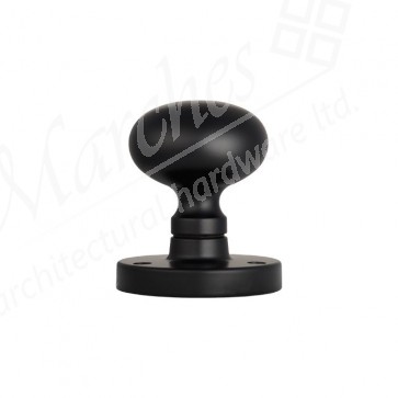 Mushroom Mortice Knob Set (Half Sprung) 52mm - Matt Black
