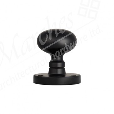 Mushroom Mortice Knob Set (Half Sprung) 52mm - Matt Black