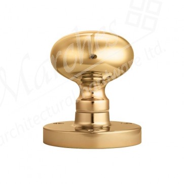 Mushroom Mortice Knob Set (Half Sprung) 52mm - Polished Brass