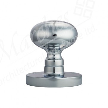 Mushroom Mortice Knob Set (Half Sprung) 52mm - Polished Chrome