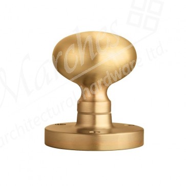 Mushroom Mortice Knob Set (Half Sprung) 52mm - Satin Brass