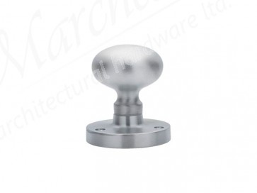 Mushroom Mortice Knob Set (Half Sprung) 52mm - Satin Chrome