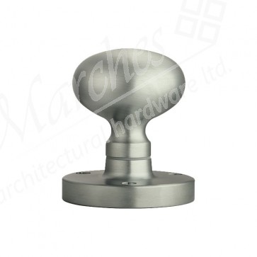 Mushroom Mortice Knob Set (Half Sprung) 52mm - Satin Nickel