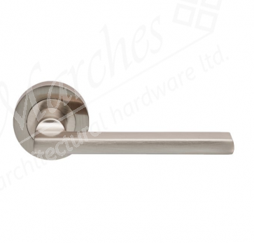 Trentino Lever Handle on Rose - Satin Nickel 