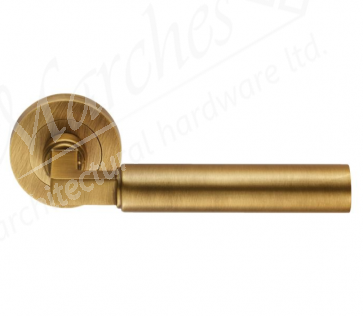 Amiata Lever Handle on Rose - Antique Brass