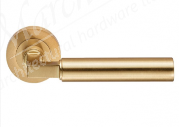 Amiata Lever Handle on Rose - Satin Brass