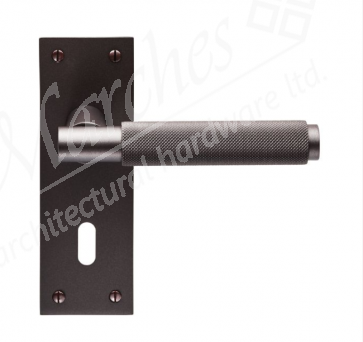 Varese Knurled Lever Lock Handle - Matt Bronze