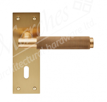 Varese Knurled Lever Lock Handle - Satin Brass