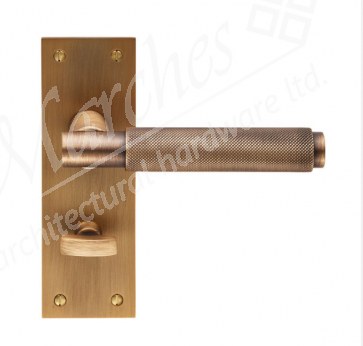 Varese Knurled Lever Bathroom Handle - Antique Brass