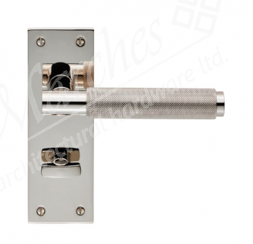 Varese Knurled Lever Bathroom Handle - Polished Nickel