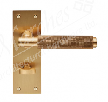 Varese Knurled Lever Bathroom Handle - Satin Brass