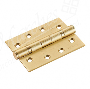 4" Fire Rated Ball Bearing Butt Hinge (PR)  - Satin Brass