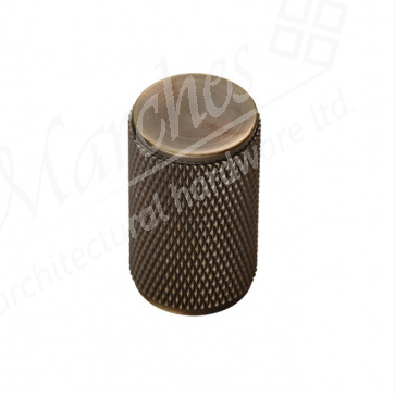 18mm Ø Knurled Knob - Antique Brass