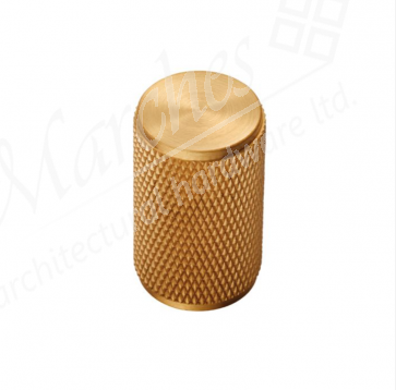 18mm Ã˜ Knurled Knob - Satin Brass