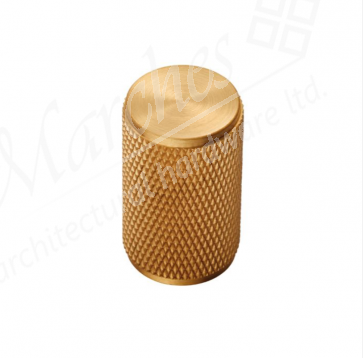 18mm Ø Knurled Knob - Satin Brass