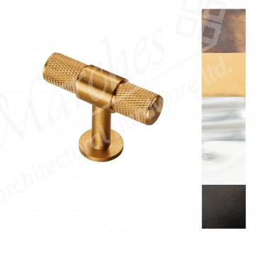 Knurled T-Bar Knob 50mm - Various Finishes