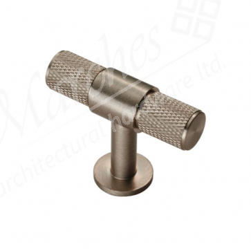 Knurled T-Bar Knob 50mm - Satin Nickel 