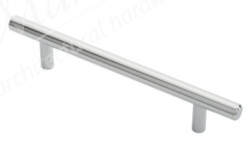 Steel T-Bar Handle 188mm (128cc) - Polished Chrome