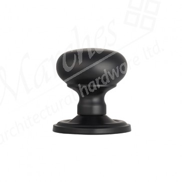 Mushroom Mortice Knob Concealed Fix Unsprung - Matt Black