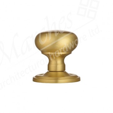 Mushroom Mortice Knob Concealed Fix Unsprung - Satin Brass