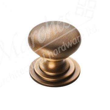 50mm Ã˜ Victorian Cupboard Knob - Antique Brass