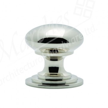 38mm Ø Victorian Cupboard Knob - Polished Nickel