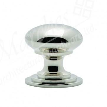 32mm Ø Victorian Cupboard Knob - Polished Nickel