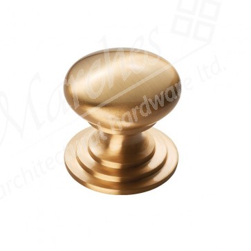 50mm Ø Victorian Cupboard Knob - Satin Brass
