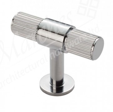 Lines T-bar Knob - Polished Chrome