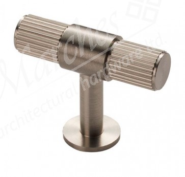 Lines T-bar Knob - Satin Nickel