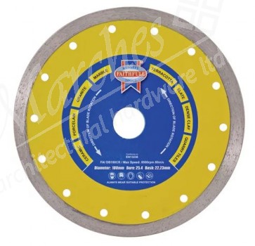 Diamond Tile Blade Continuous Rim - Various Sizes