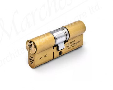 3* 45/45 Double Euro Cylinder - Satin Brass KD