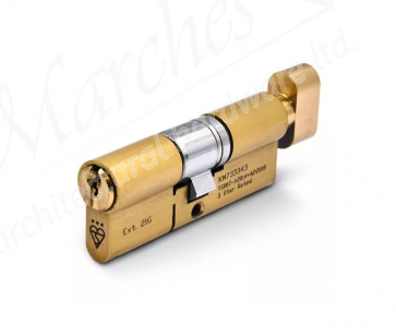 3* 50/50 Euro Thumbturn Cylinder - Satin Brass KD