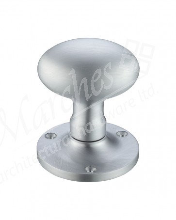 Oval Mortice Knob Set - Satin Chrome