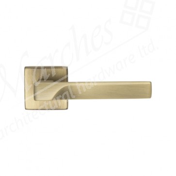 Carlisle Flash Lever on Square Rose - Antique Brass