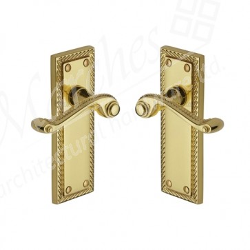 Georgian Lever Latch Handle - Polished Brass
