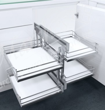 Flex Corner Pull Out Unit Cab Solid White Base For 900mm or 1000mm Units (Unhanded)
