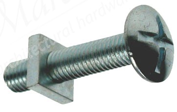 M6 Roofing Bolt & Nut - Bright Zinc Plated