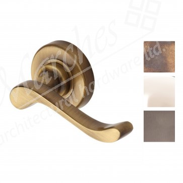 Scroll Lever on Rose Handle - Various Finishes