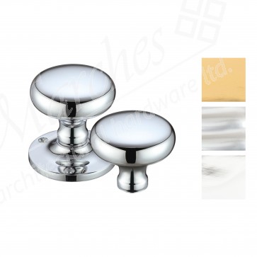 Victorian Mushroom Rim Knob Sets 57.5mm - Various Finishes