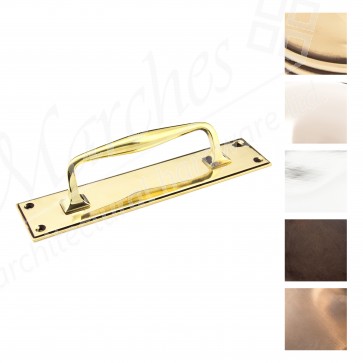 Small Art Deco Pull Handle on Backplate - Various Finishes