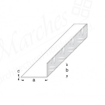 Unequal Sided Angle Checkerplate Profile - Raw Aluminium