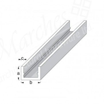 'U' shape Profile - Silver Anodised Aluminium