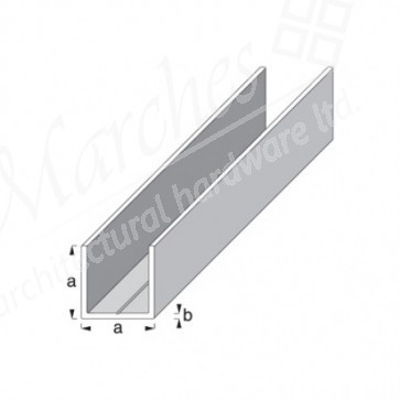 Square 'U' Shape Profile - Raw Aluminium