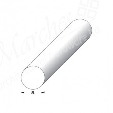 Solid Round Bar Profile - Silver Anodised Aluminium