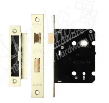 3 Lever Sash Lock - Brass (Various Sizes)