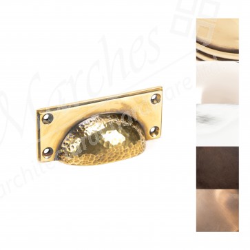 Hammered Art Deco Drawer Pull - Various Finishes