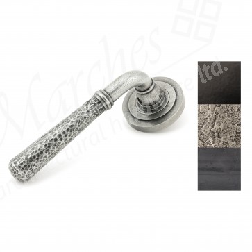 Hammered Newbury Lever on Rose Set (Art Deco) - Various Finishes