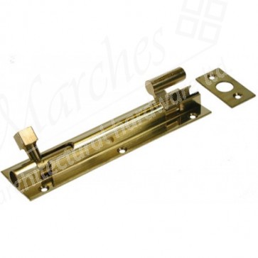 Cranked Barrel Door Bolt - Polished Brass - Various Sizes